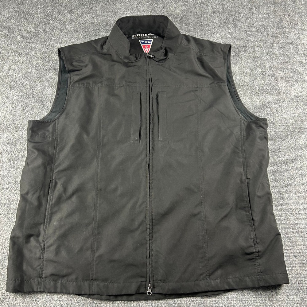 SCOTTEVEST RFID Travel Vest Mens XXXL Black Multi-Pocket Utility Techwear
